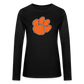 clemson - women's long sleeve paw - black