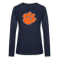 clemson - women's long sleeve paw - navy