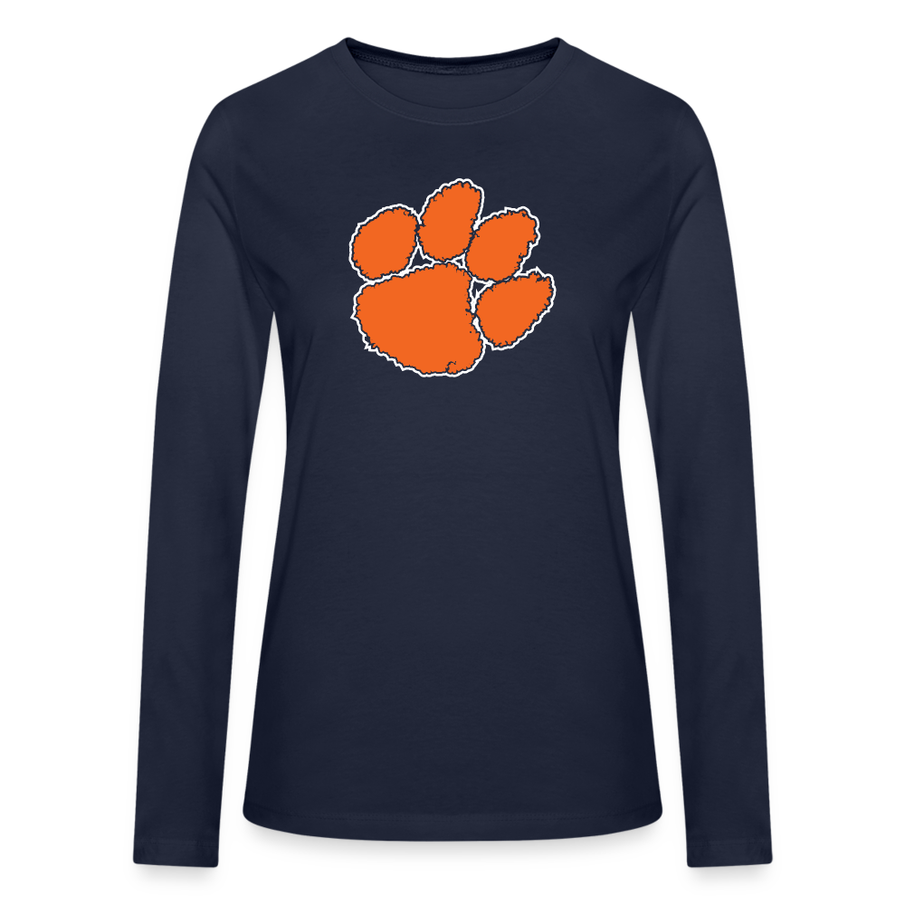 clemson - women's long sleeve paw - navy