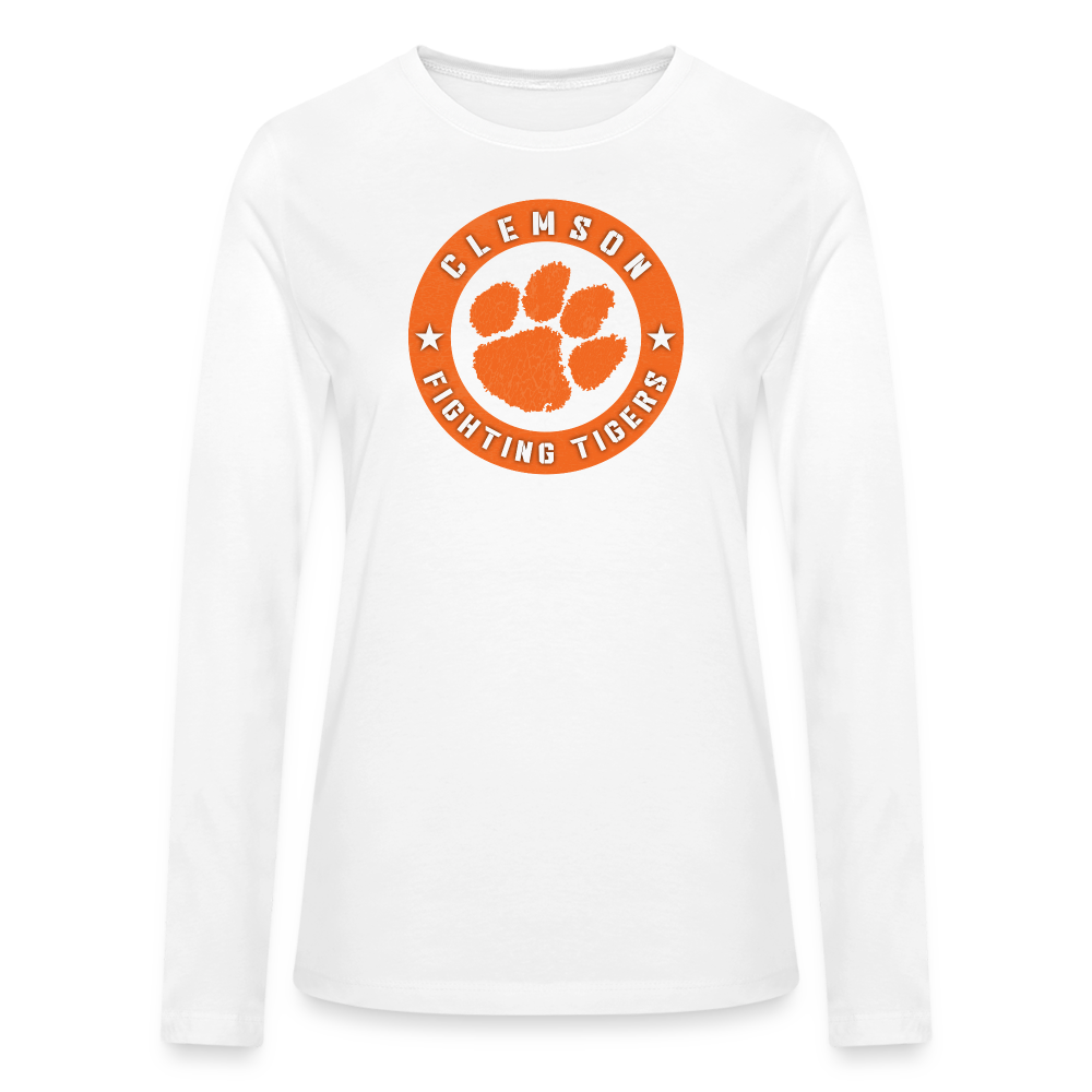 clemson fighting tiger women's long sleeve - white