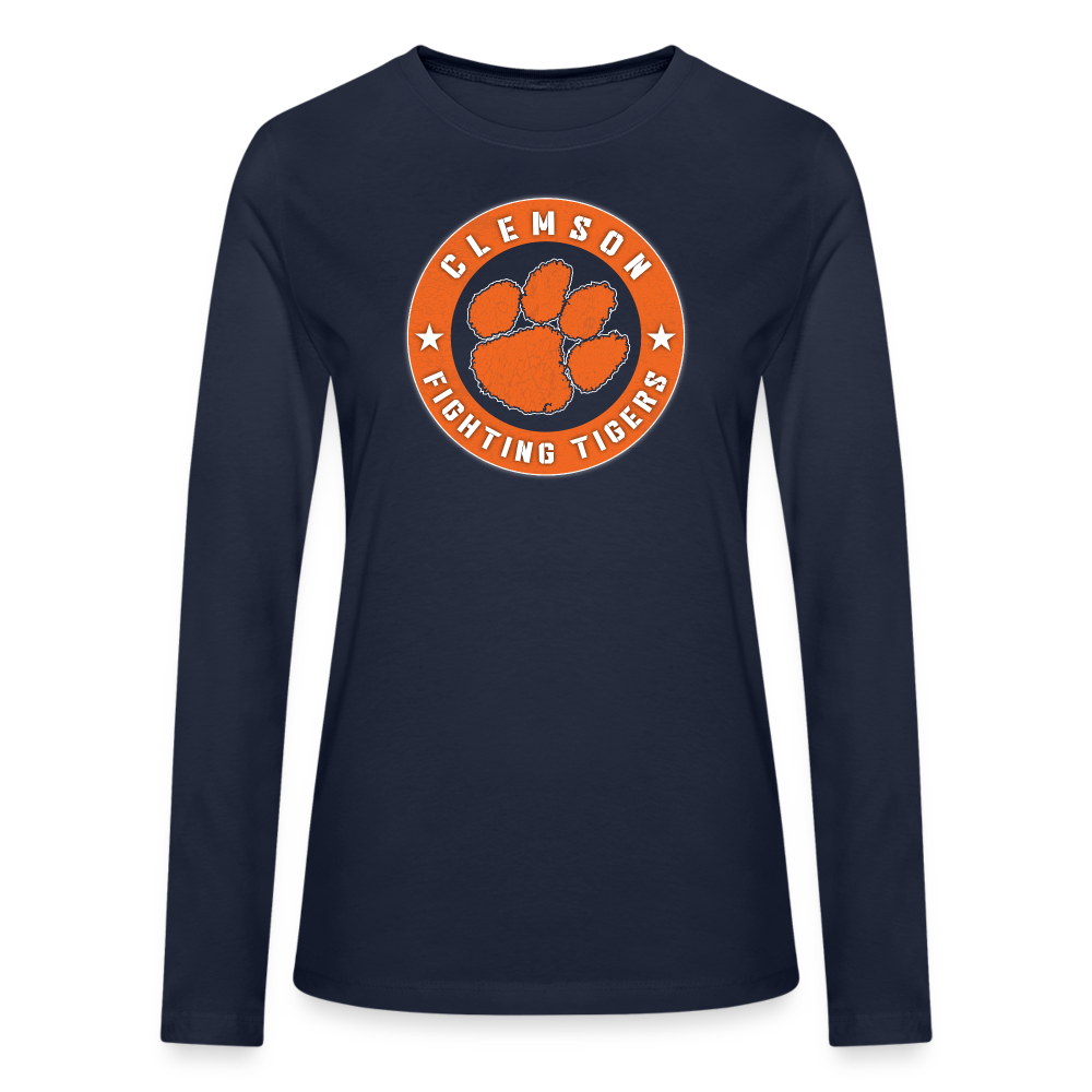 clemson fighting tiger women's long sleeve - navy