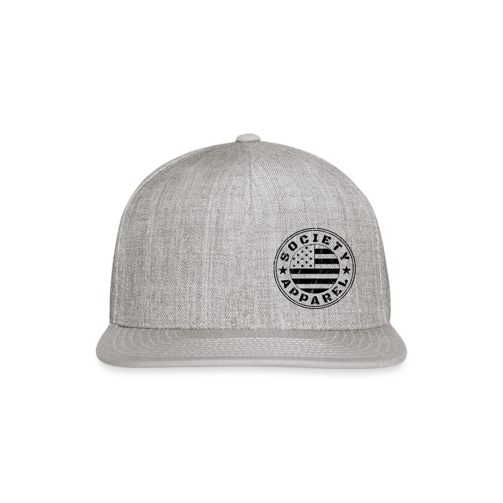 Black flag logo snapback - heather gray