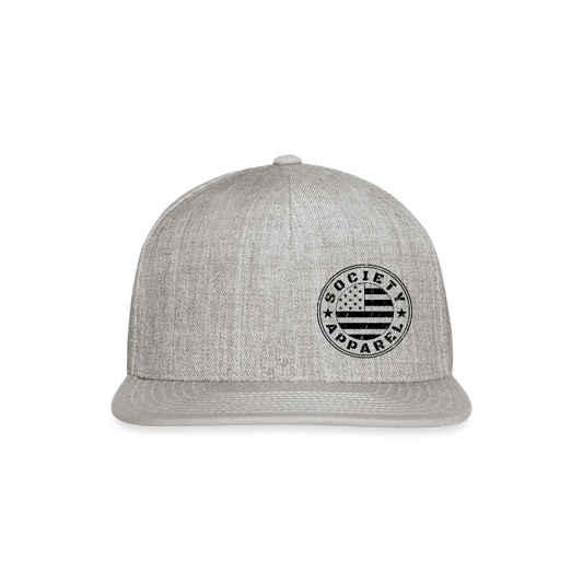 Black flag logo snapback - heather gray