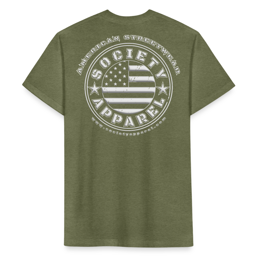 society essentials • 3d circle flag logo (grayscale) - heather military green