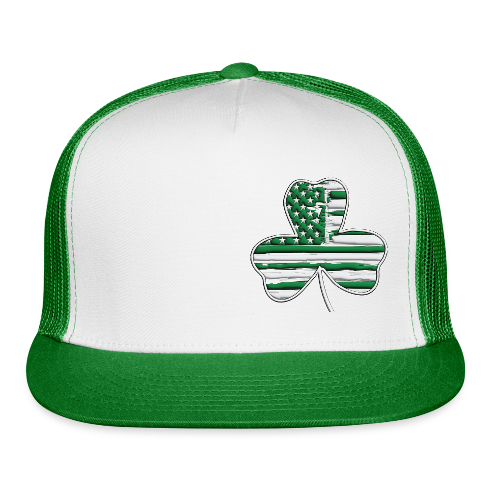 st pattys day • clover hat - white/kelly green