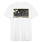 society essentials • golden flag logo - white