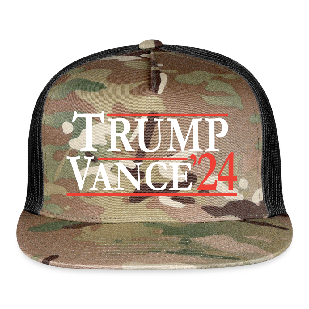 patriot society • trump vance '24 flatbill trucker hat - MultiCam\black