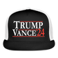 patriot society • trump vance '24 flatbill trucker hat - black/white