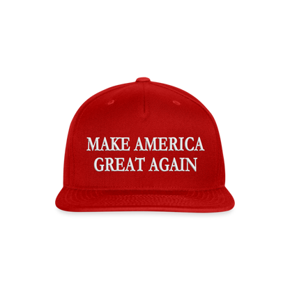 patriot society • maga flatbill snapback - red