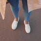 women’s slip-on canvas shoes • light gray check