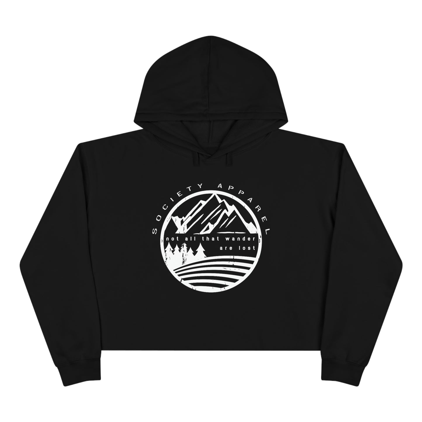 crop hoodie • wanderer (black/white)