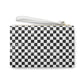 society essentials • checkered clutch (white/black)