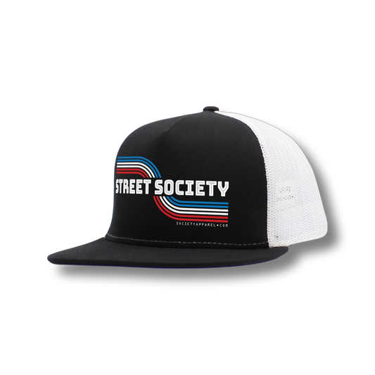 street society • retro hat - black/white