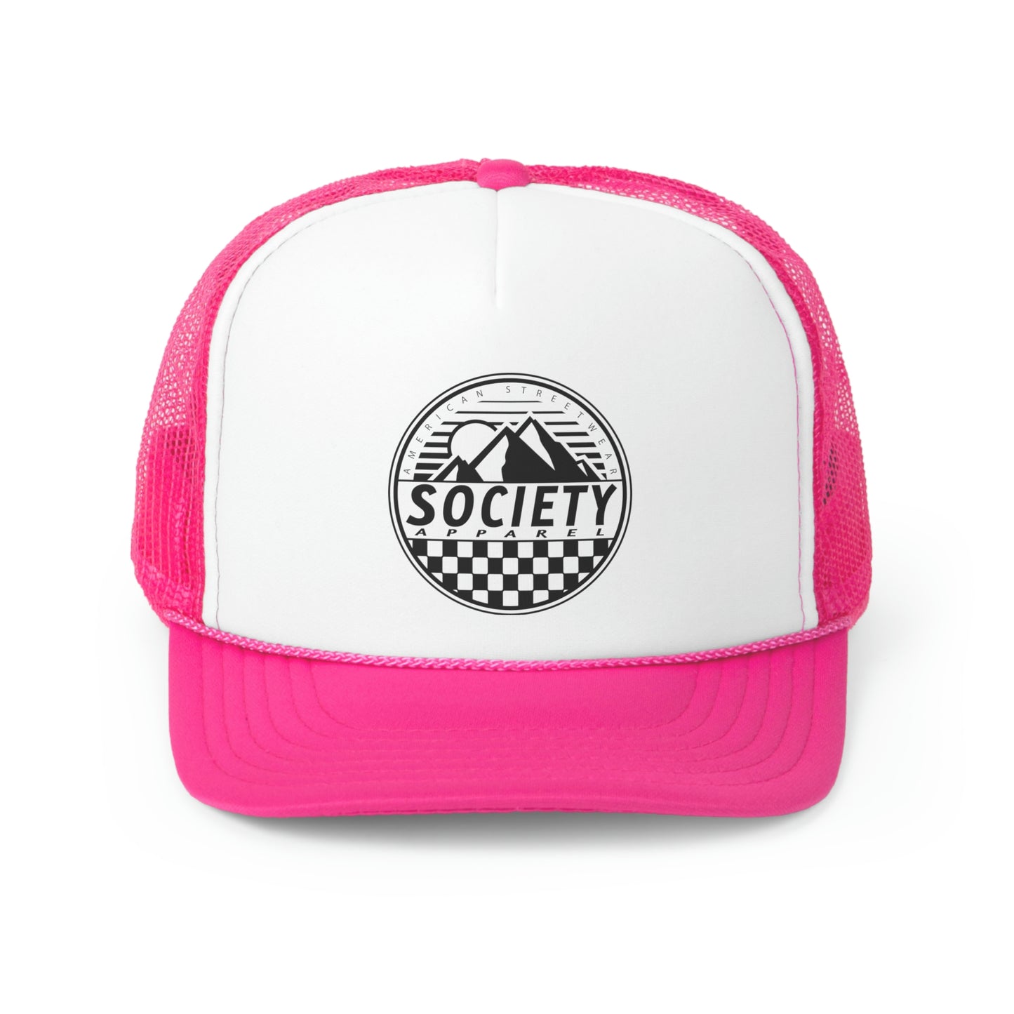 foam trucker hat • checkered mountains