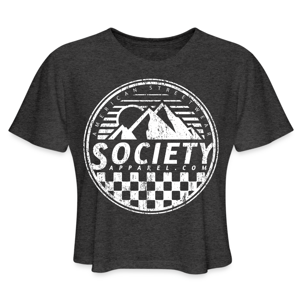 society apparel essentials • crop mountain shirt - deep heather