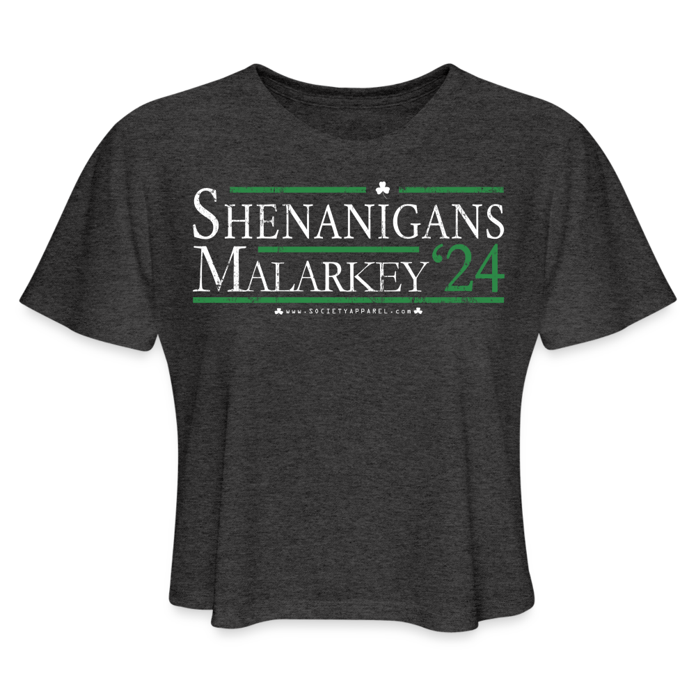 custom shop • shenanigans crop t-shirt - deep heather