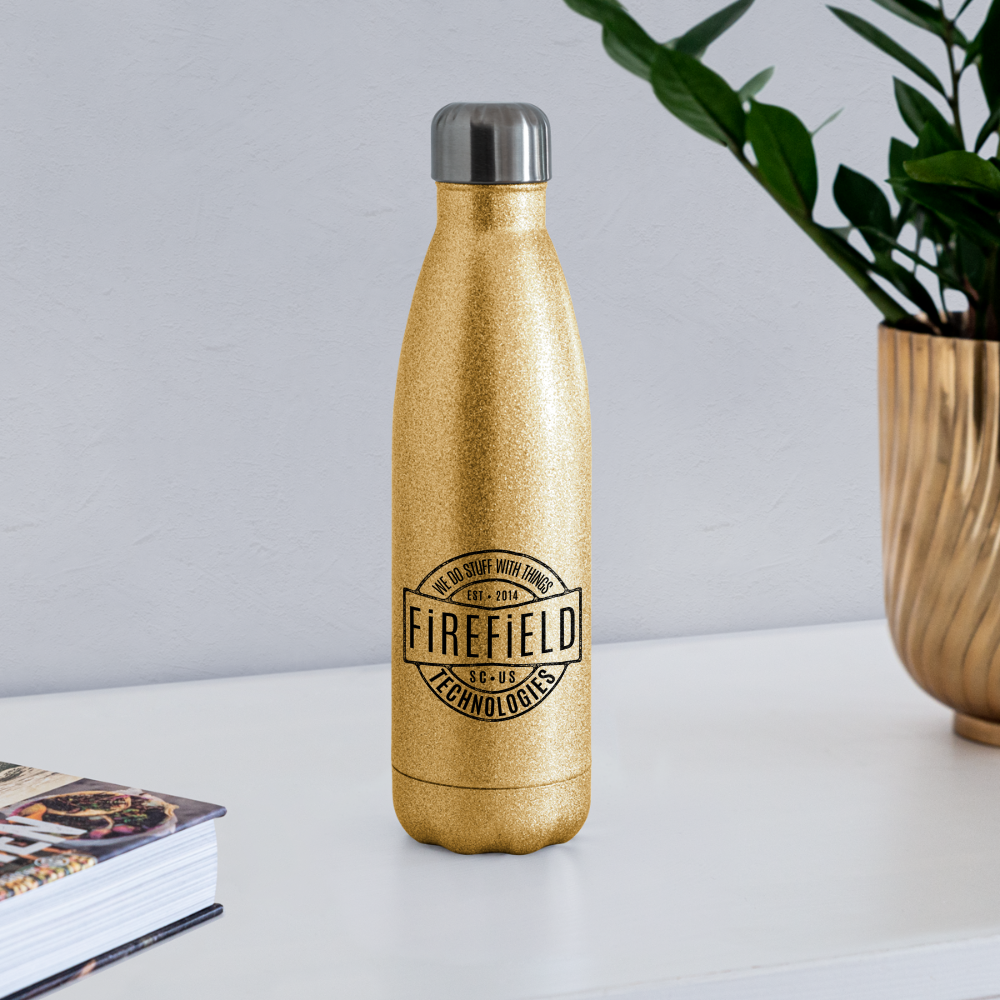 Firefield Technologies • Insulated Stainless Steel Water Bottle - gold glitter