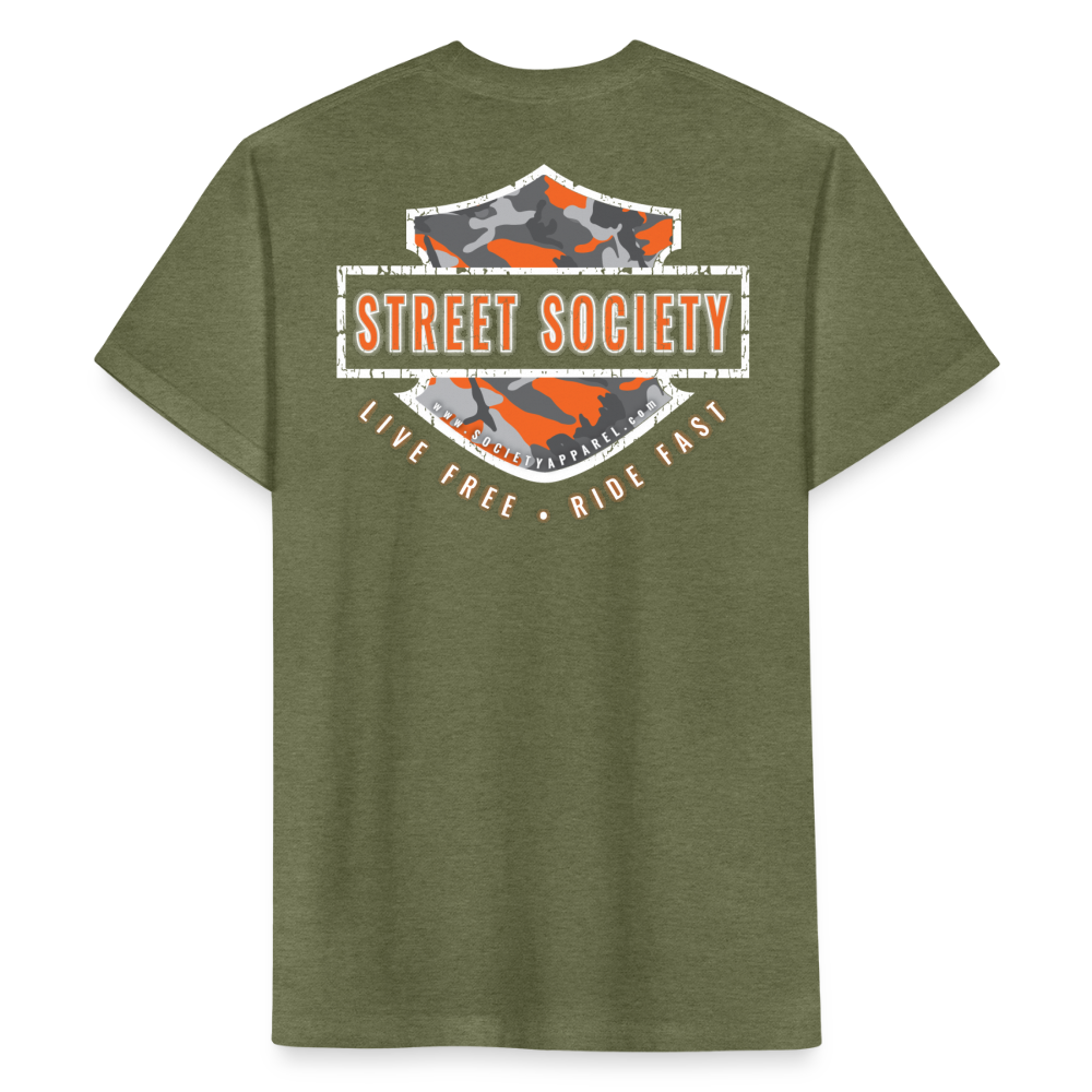 street society • orange camo bar & shield - heather military green