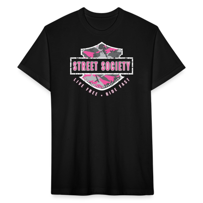 street society • pink camo bar & shield - black