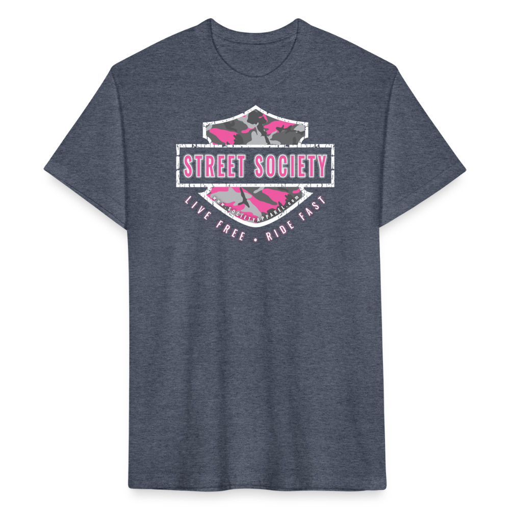 street society • pink camo bar & shield - heather navy